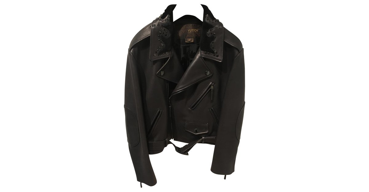Leather biker jacket Louis Vuitton Black size 36 FR in Leather - 34150556
