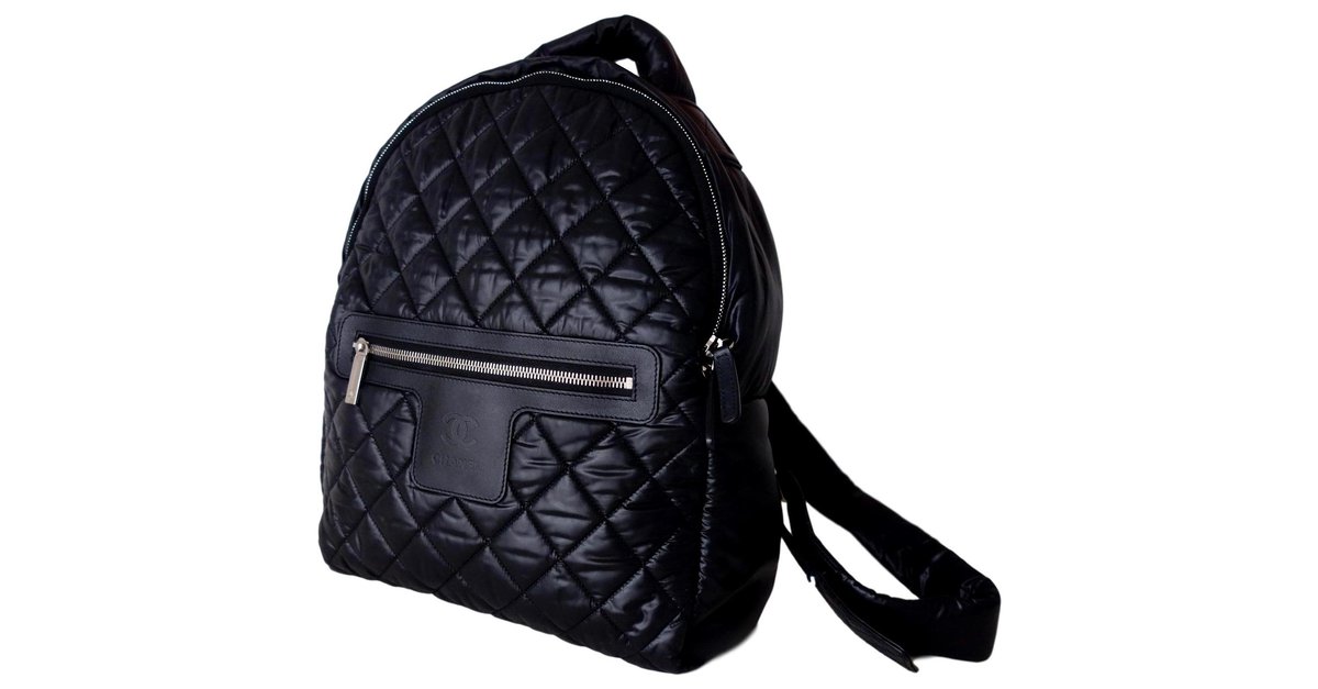 CHANEL COCOON BACKPACK Black Cloth ref.154289
