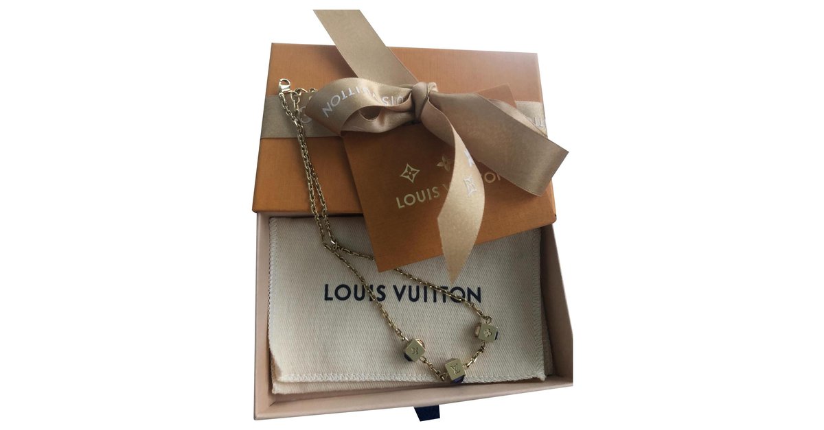 LOUIS VUITTON Baby Louise LV Circle Pendant Necklace Gold Plated M00598  G1018AG