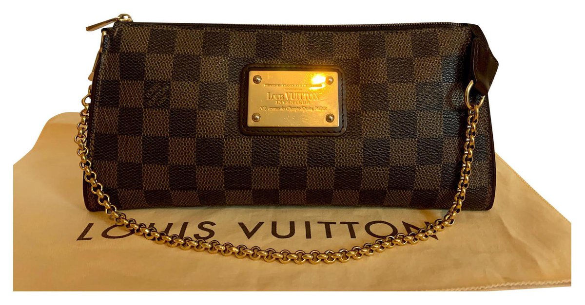 Louis Vuitton Sophie (Eva) Clutch in Damier Ebene Brown Cloth ref.155357