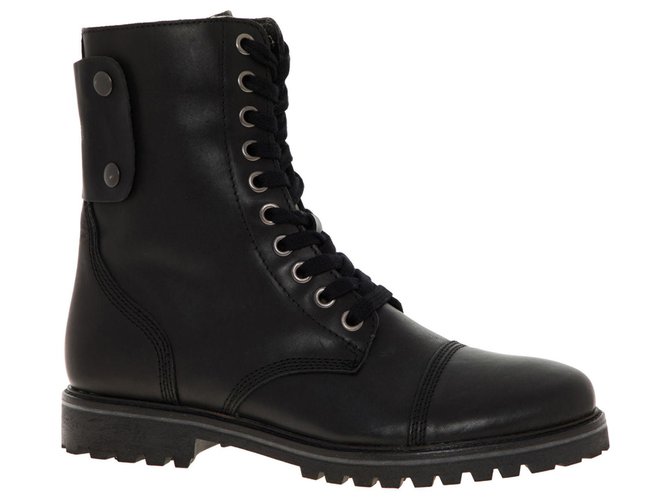 Zadig & Voltaire Joe boots Black Leather ref.155392 - Joli Closet