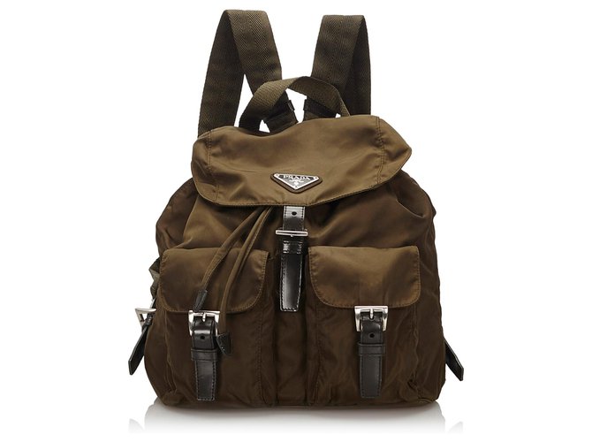 バッグ PRADA Suede drawstring backpack Brown バッグ PRADA Suede drawstring backpack Brown Prada Suede