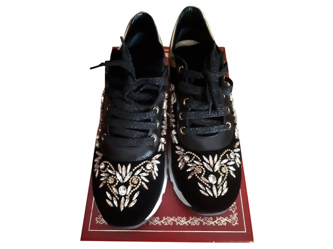 Rene Caovilla Sneakers in velluto Black Velvet Joli
