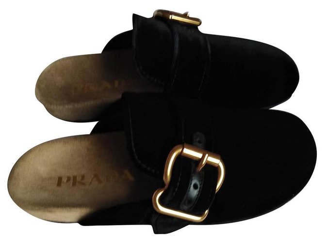 prada velvet clog