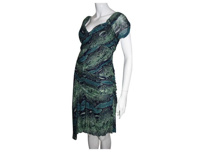 green emerald velvet dress Green Snake Print Dress