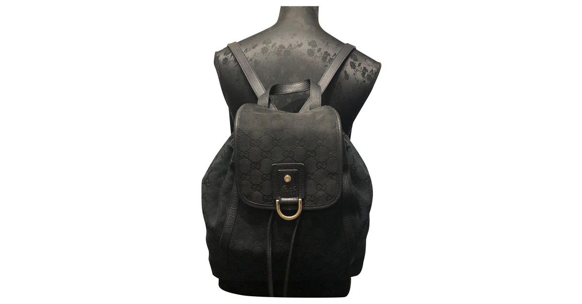 gucci black monogram backpack