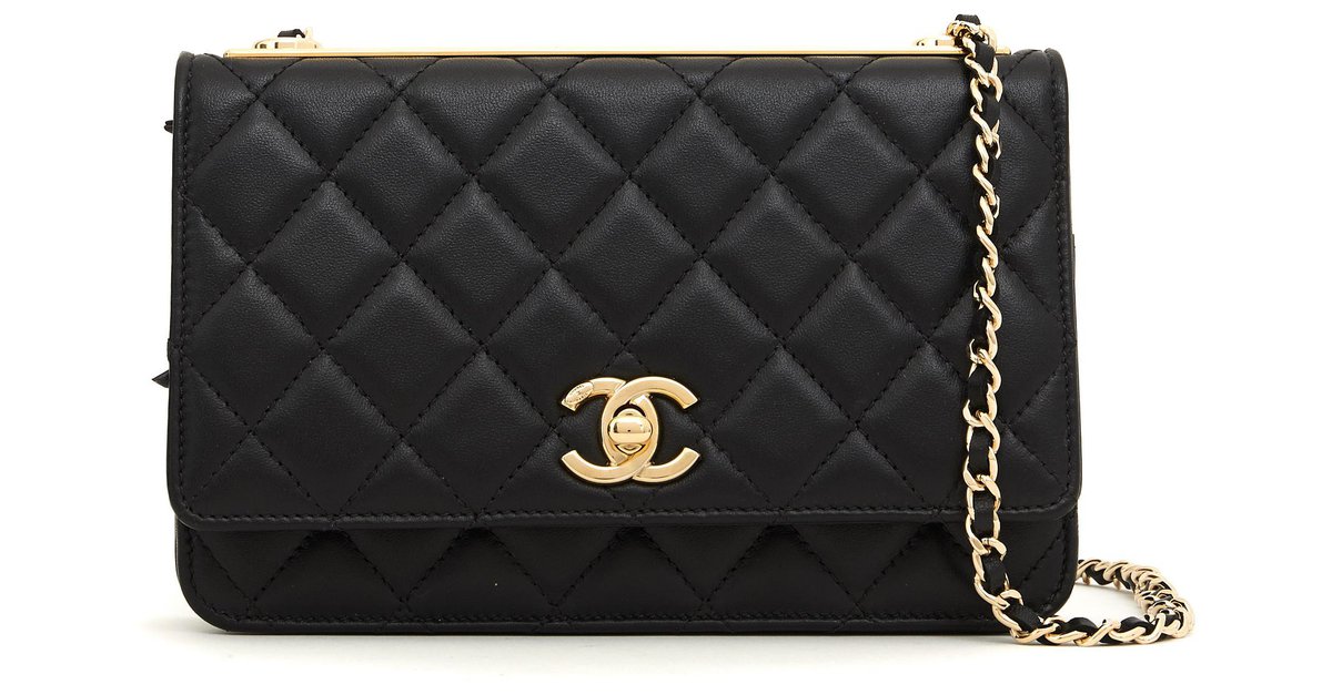 Chanel wallet on chain 2019 black new Leather ref.162124