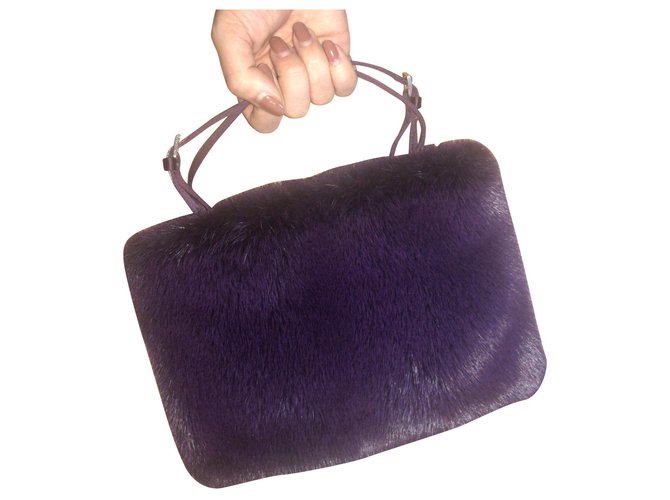 Purple Prada Mink Bag Fur Joli Closet