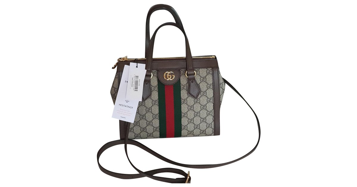 Gucci Small GG Supreme Ophidia Tote Bag 547551 Brown Cloth ref.985084 -  Joli Closet