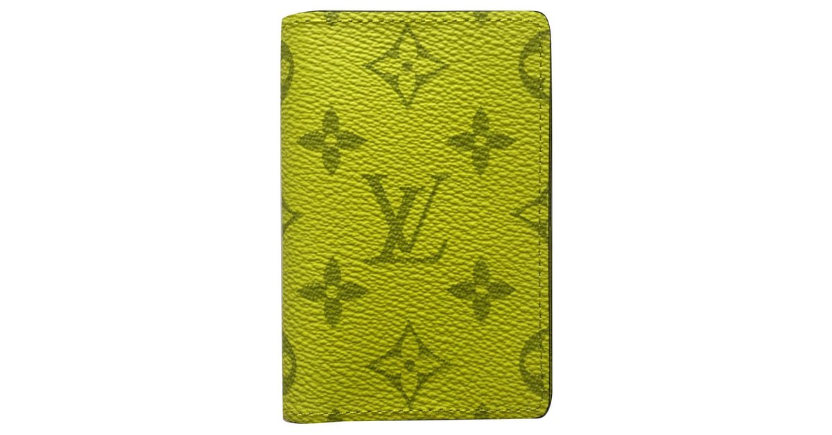 Louis Vuitton LV Coin Card holder taigarama new Yellow Leather ref