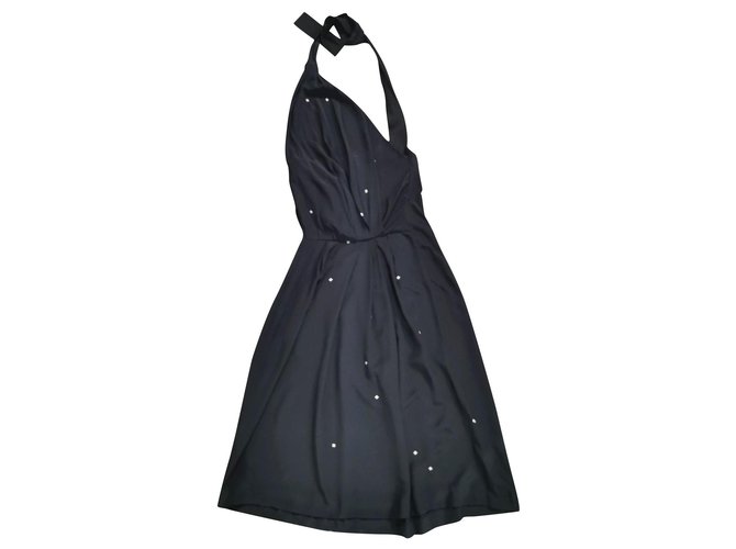 Dries van Noten silk dress FR36 Navy blue ref.164009 - Joli Closet