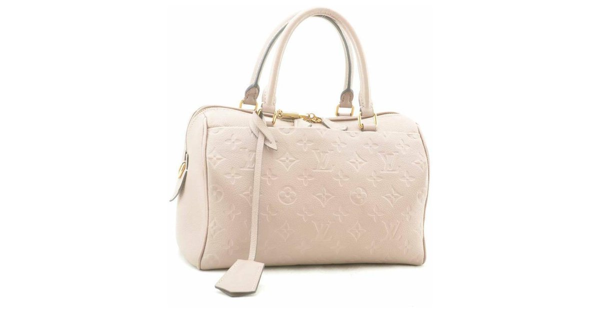 Louis Vuitton Monogram Empreinte Speedy Bandouliere 25NM Beige Leather  ref.164644 - Joli Closet