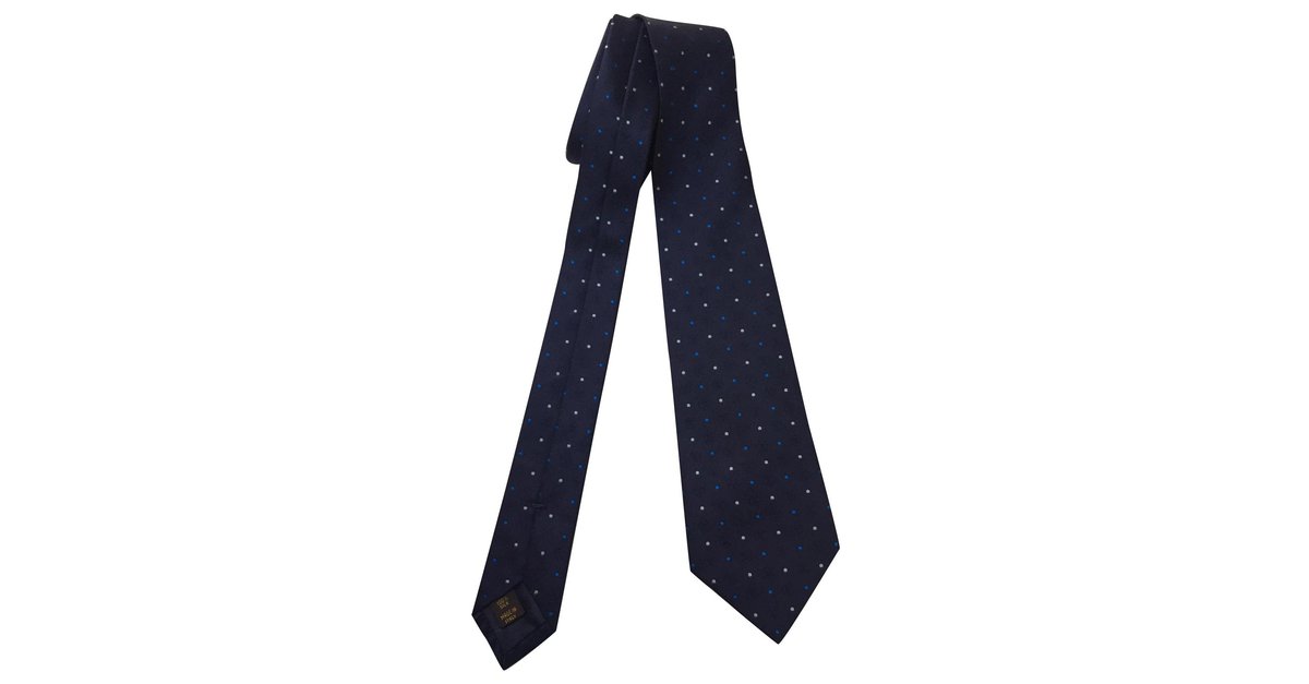Louis Vuitton Corbata Azul Gris Seda ref.39724 - Joli Closet