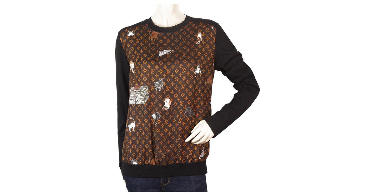 Louis Vuitton x Grace Coddington Catogram Silk & Wool round neck