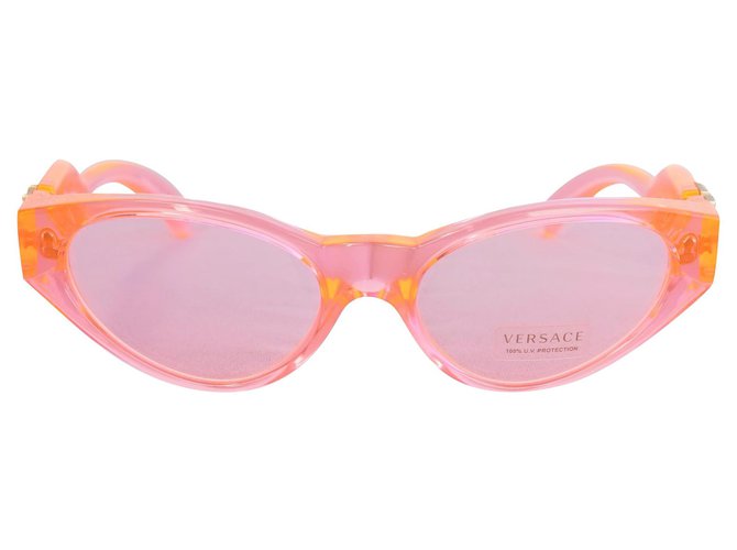 Versace Occhiali da sole Rosa Arancione Plastica ref.169628 - Joli Closet