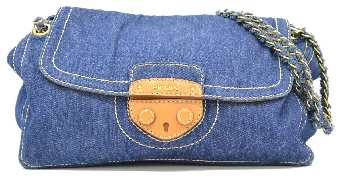 Prada Clutch bags Blue Denim ref.263937 - Joli Closet