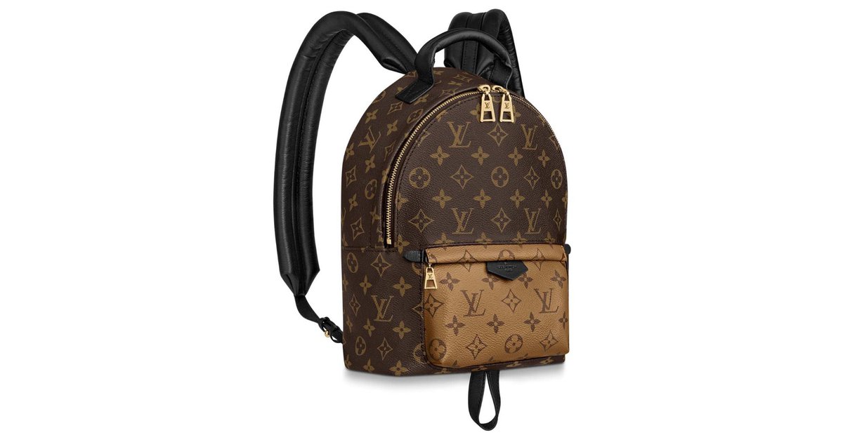 Louis+Vuitton+Palm+Springs+Backpack+MM+Brown+Canvas for sale online