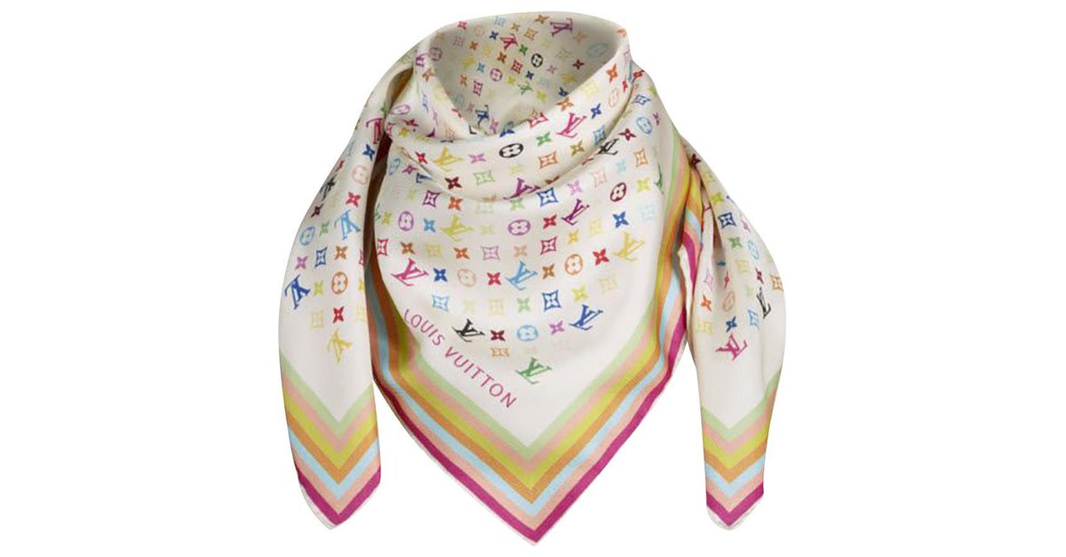 Châle monogram silk scarf Louis Vuitton Multicolour in Silk - 27948123
