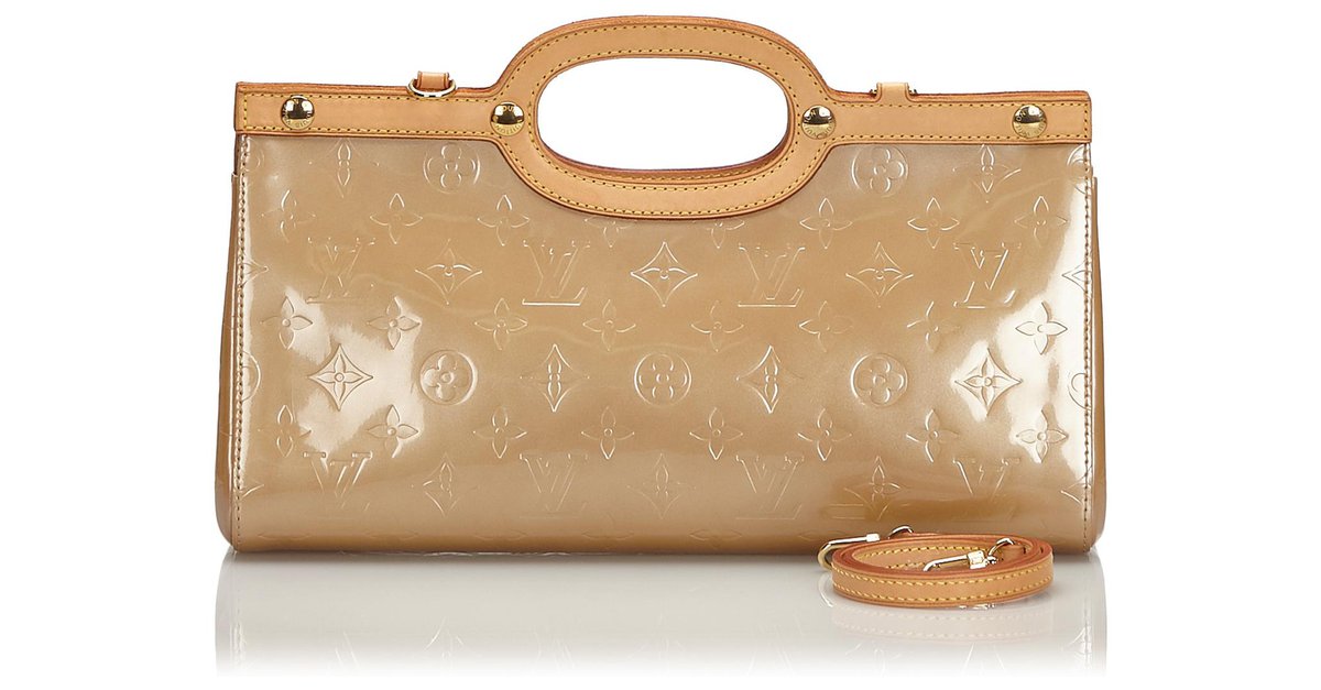 Louis Vuitton Brown Vernis Roxbury Drive Beige Leather Patent leather ...