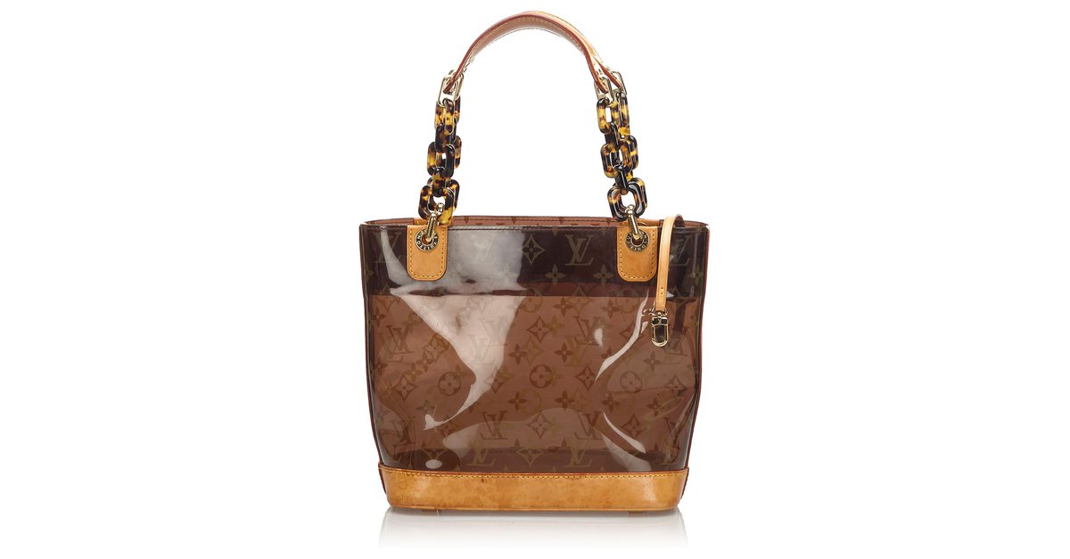 Louis Vuitton Brown Monogram Cabas Sac Ambre PM Leather Plastic ref.174353  - Joli Closet