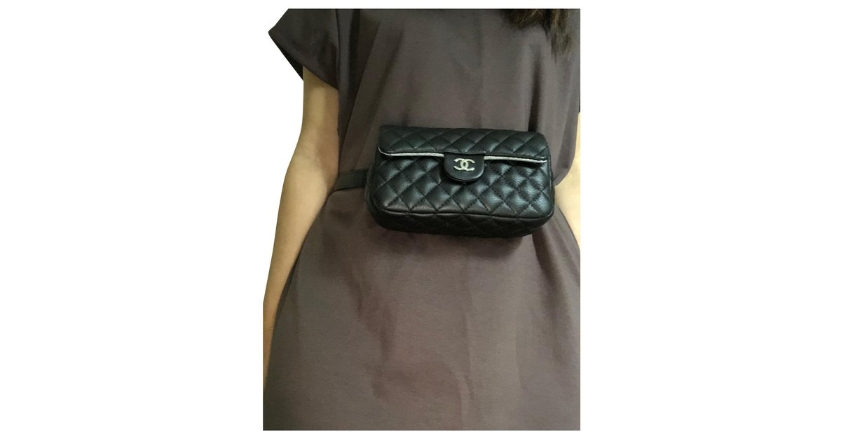 Chanel Black Calf Leather Staff Issue Belt Bag  Designer Exchange Ltd