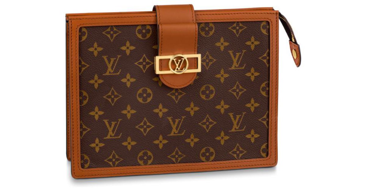 Louis Vuitton felicie clutch Brown Leatherette ref.566169 - Joli