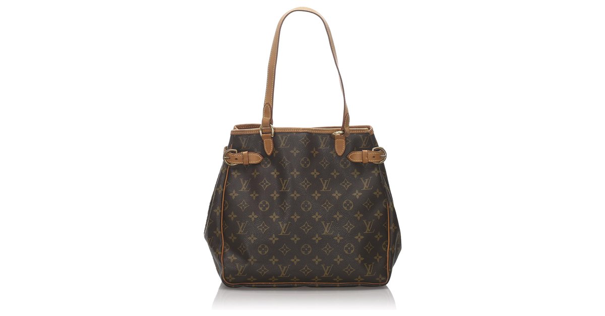 Louis Vuitton Brown Monogram Batignolles Vertical Leather Cloth ref.117699  - Joli Closet