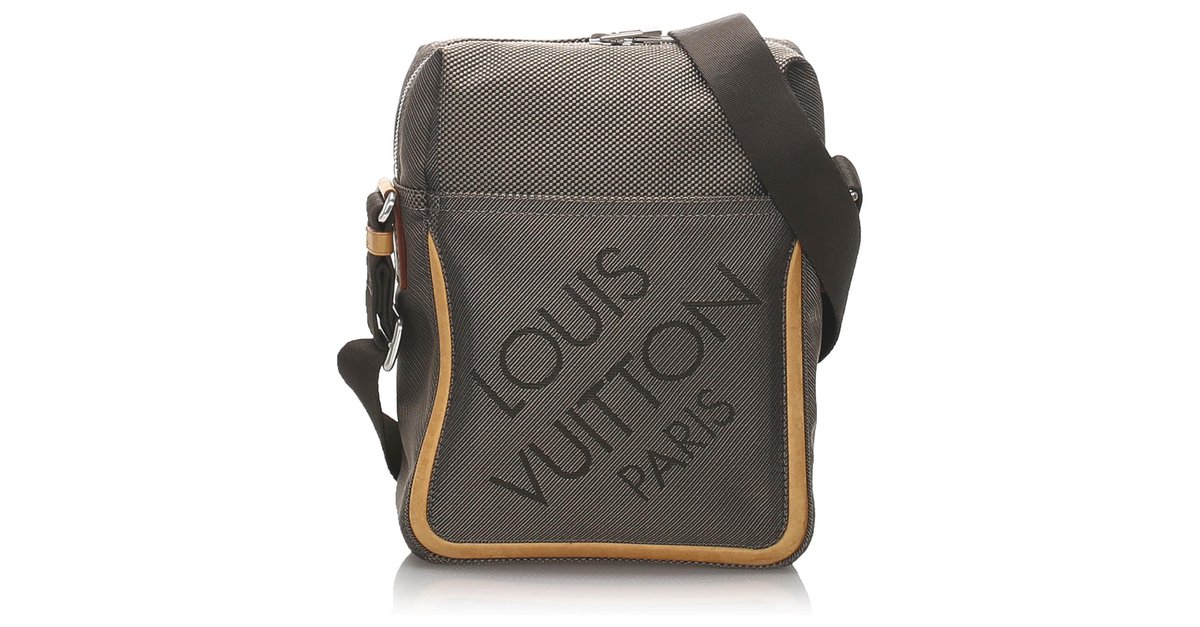 Louis Vuitton Brown Damier Geant Citadin Dark brown Leather Cloth Cloth  ref.179610 - Joli Closet