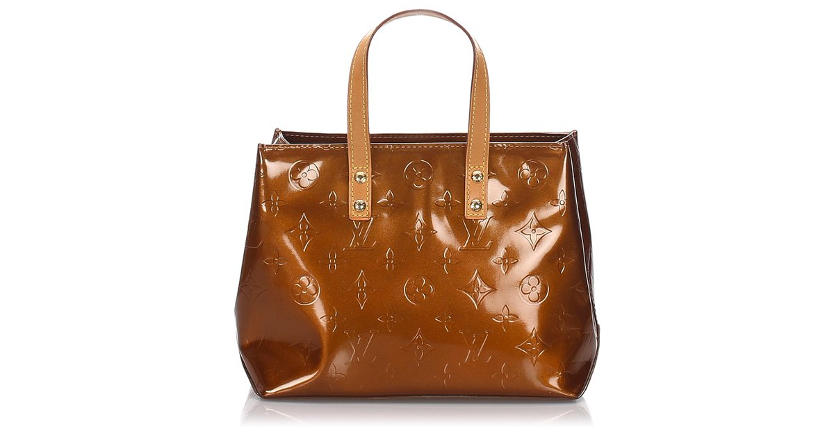 Louis Vuitton Vernis Reade PM Brown Bronze Leather Patent leather  ref.105840 - Joli Closet