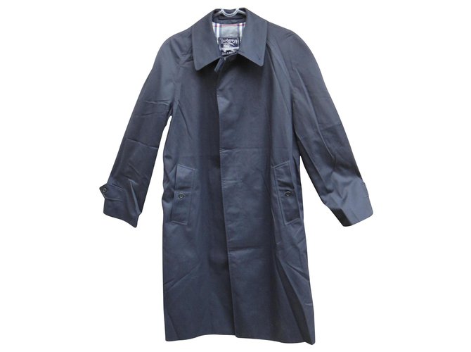 raincoat man Burberry vintage t 46 Navy blue Cotton Polyester ref