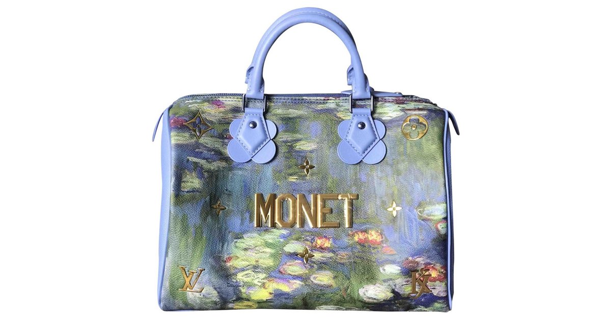 Louis Vuitton Speedy Masters Monet Bag Light blue Goatskin ref.180403