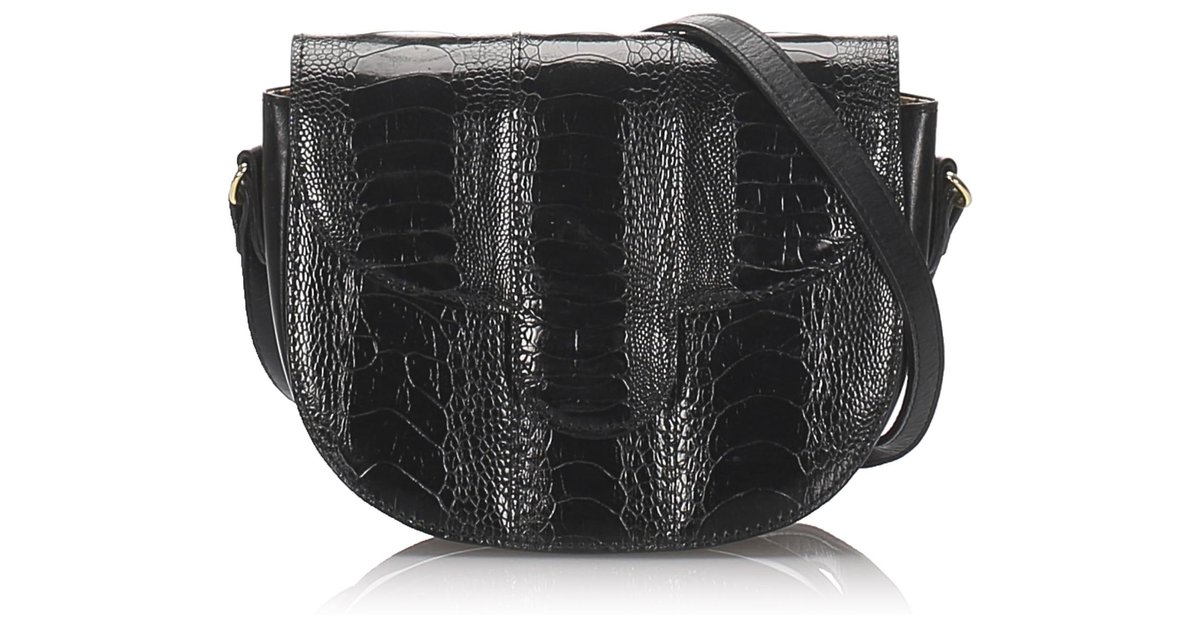 ysl black crocodile crossbody