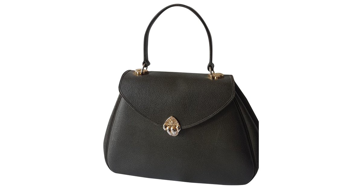 Leather handbag Jean-Louis Scherrer Grey in Leather - 31590608