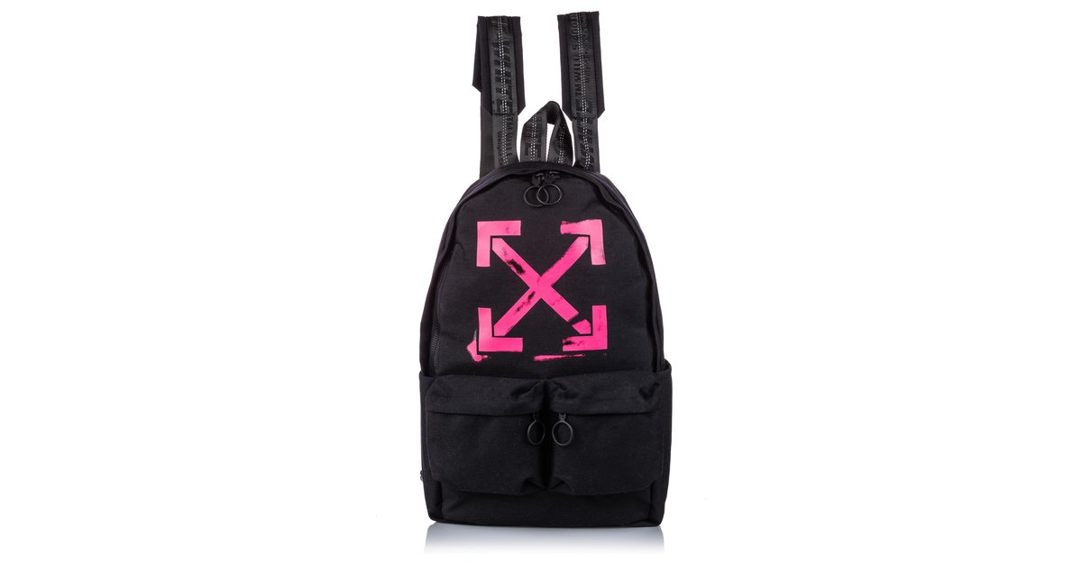 OFF-WHITE Canvas Logo Backpack Black Fuchsia 1273829