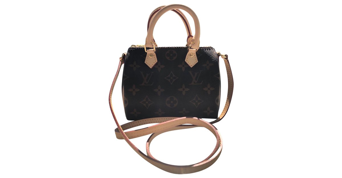 Louis Vuitton Nano Speedy in Monogram canvas Brown Cloth ref.184583 - Joli  Closet