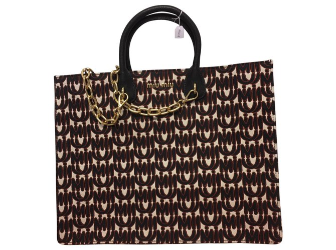 ミュウミュウ New Miu Logo Jacquard NERO 5BG154