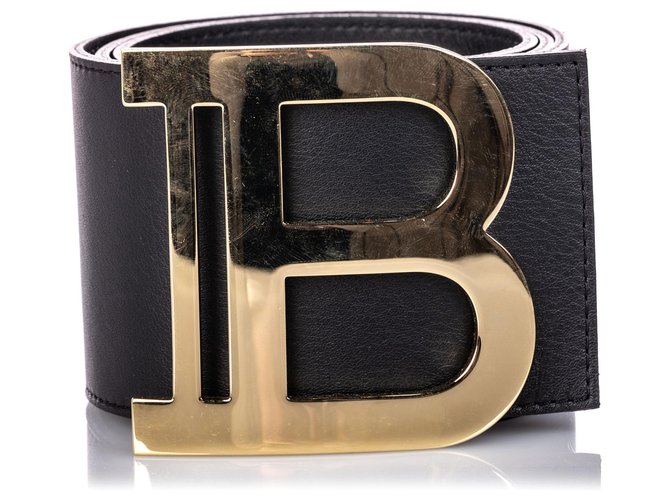 Leather Belt Ceinture Balmain Homme Balmain Black Monogram Buckle