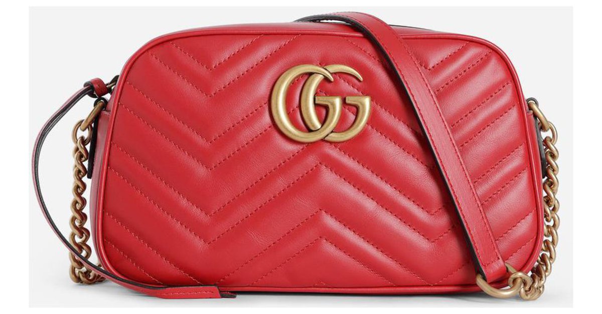 Gucci Marmont bag new Red Leather ref.184763 - Joli Closet