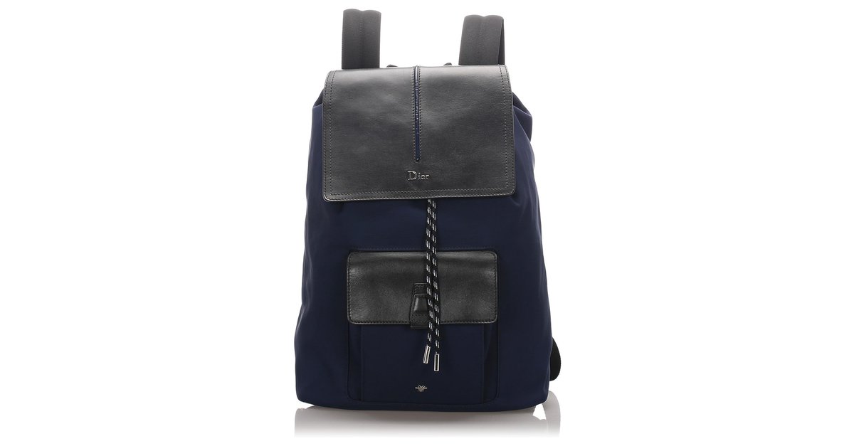 Dior - Men's Black & Blue Calfskin Backpack 