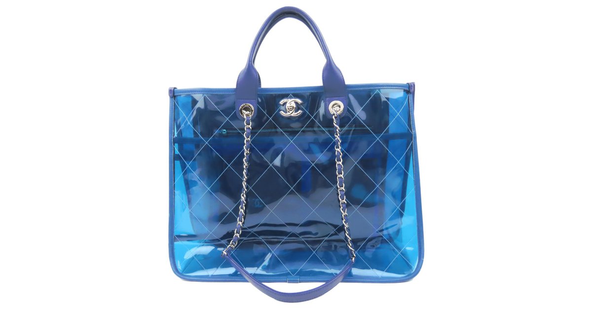 Chanel blue 2018 Quilted PVC Medium Coco Splash Shopping Tote Leather  Plastic Pony-style calfskin ref.185403 - Joli Closet