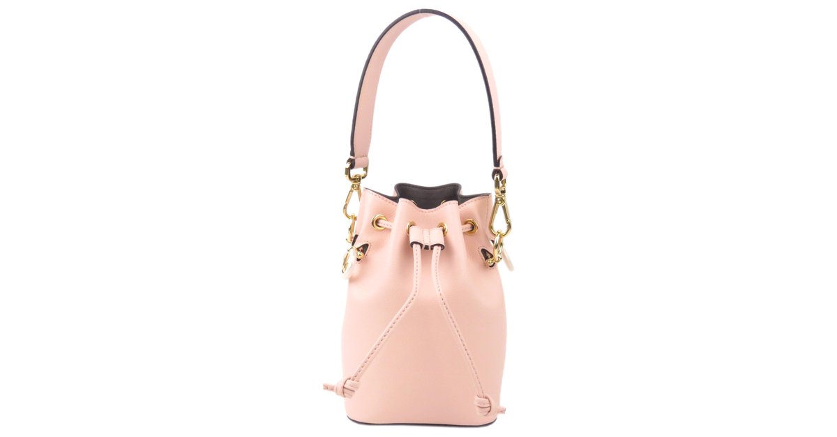 Fendi Mon Tresor Bucket Bag Leather Mini Pink 625871