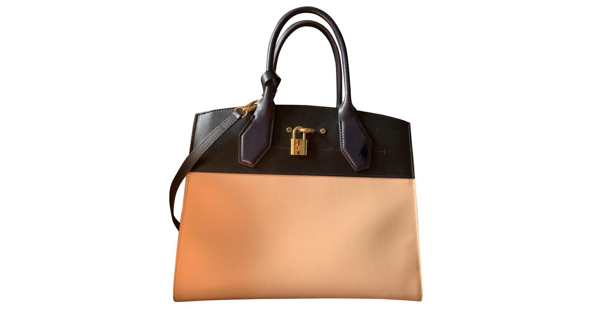 Louis Vuitton Pink/Black Leather City Steamer mm Bag