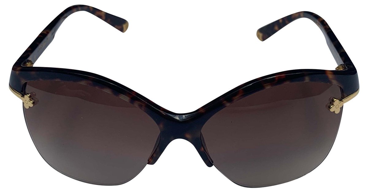 LOUIS VUITTON BLACK ACETATE VIOLETTE hot ECAILLE HALF-RIM SUNGLASSES