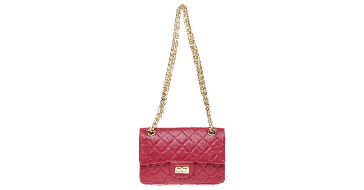 Mini Chanel bag 2.55 Reissue in red quilted leather, Golden Jewelery,  exceptional condition! ref.175712 - Joli Closet