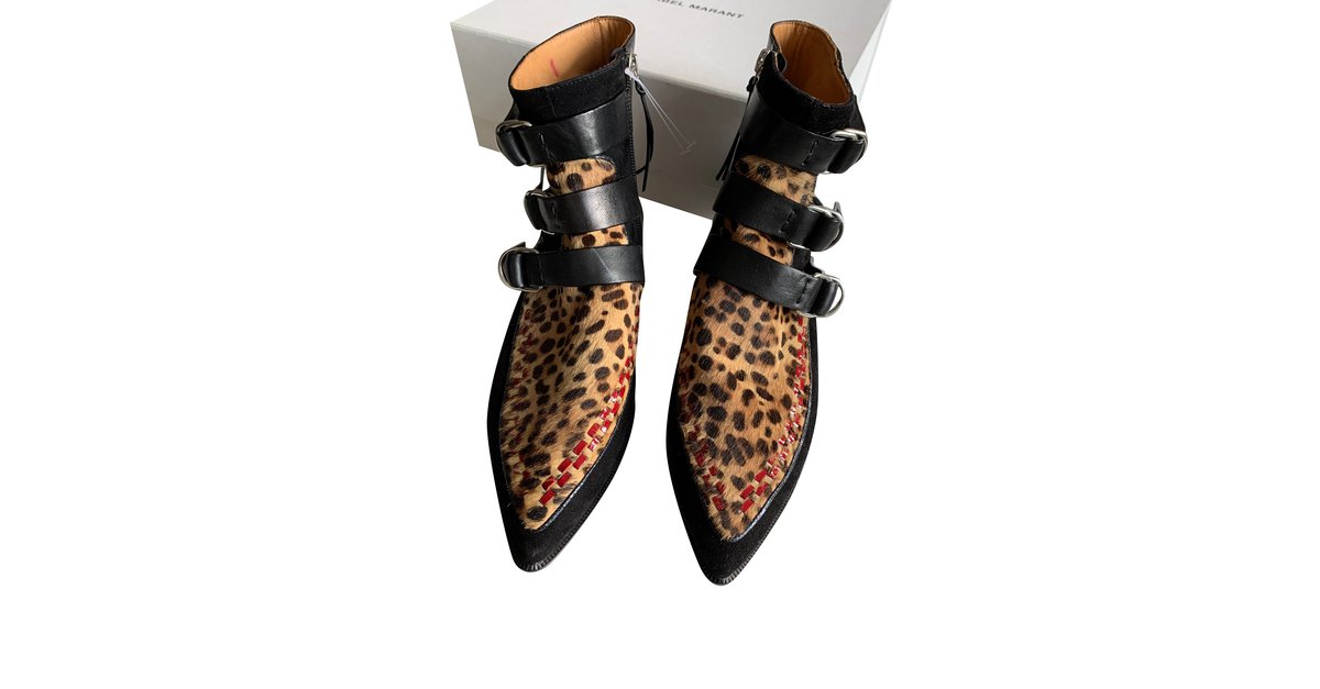 Boots leopard shops isabel marant