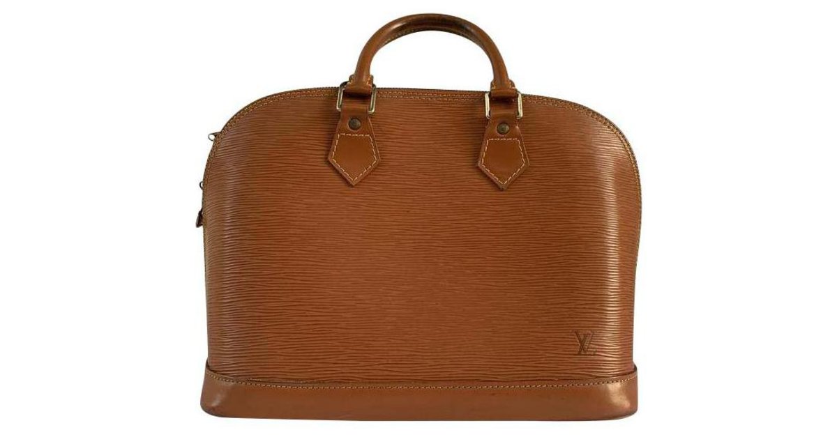 Louis Vuitton Alma PM Epi leather bag Light brown Fur ref.190670