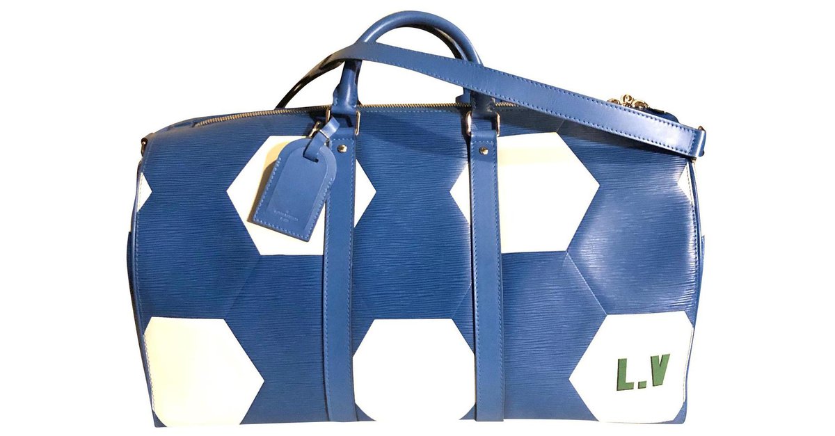 Louis Vuitton LV Keepall Escale blue Leather ref.190464 - Joli Closet