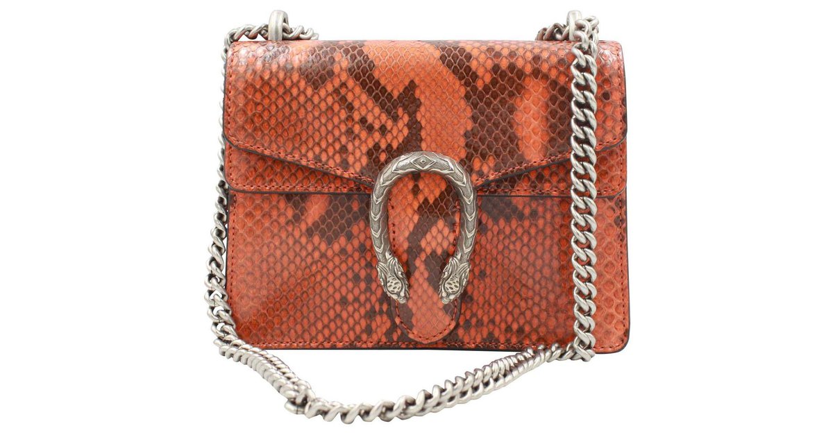 Mini sac en cuir Gucci Dionysus Rouge Orange Corail ref.191090