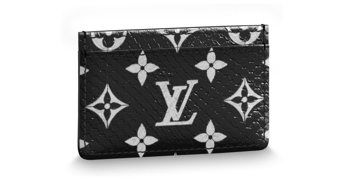 Louis Vuitton LV card holder zipped Black Leather ref.194192
