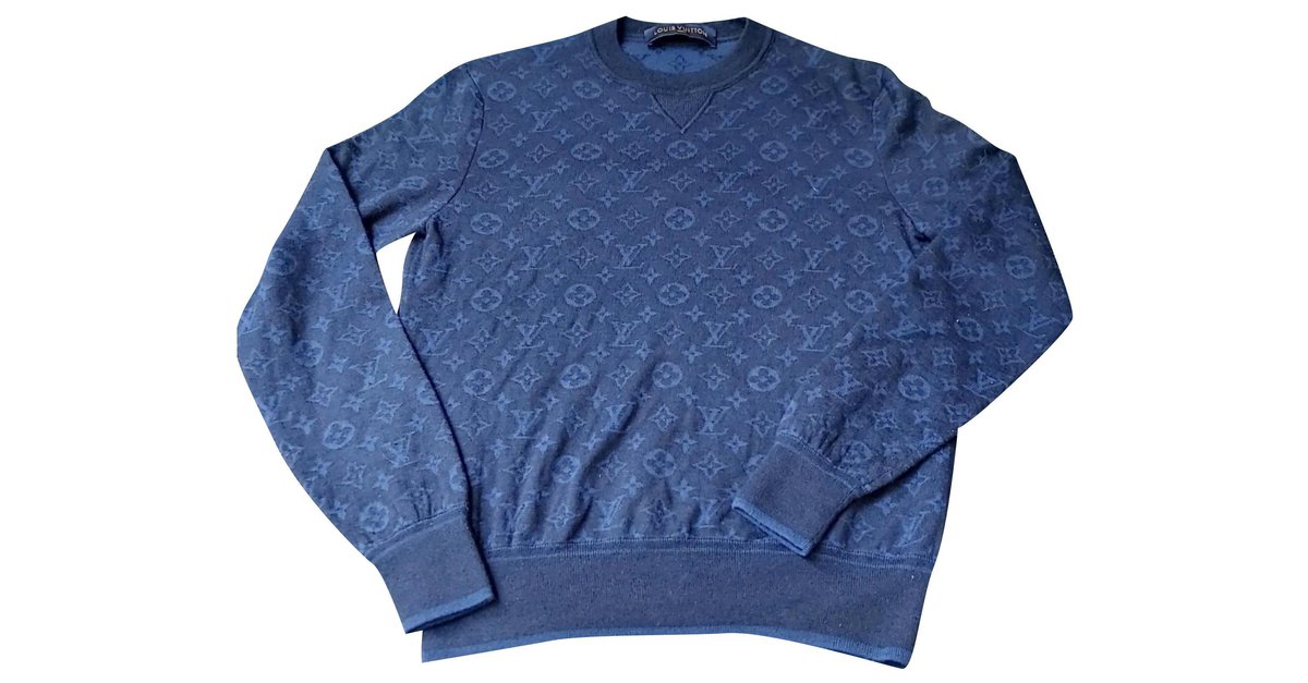 LOUIS VUITTON LOUIS VUITTON sweater knitwear wool Blue Used Women size M  ｜Product Code：2104102083362｜BRAND OFF Online Store